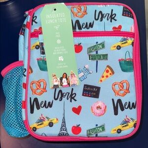 New York Themed Kids Lunch Tote - Blue